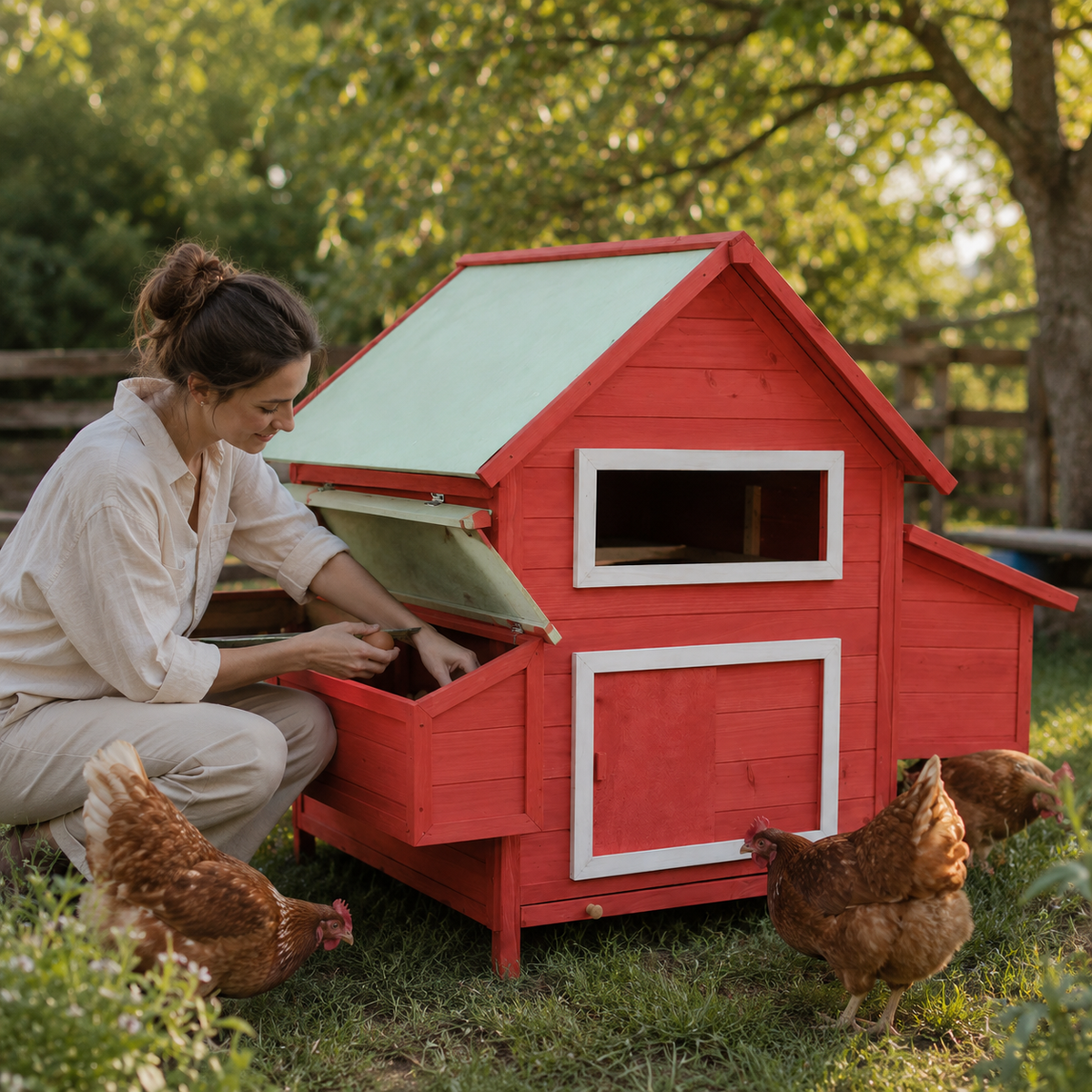 Poulailler en bois 2 nichoirs Ma Poupoule · La Fermette