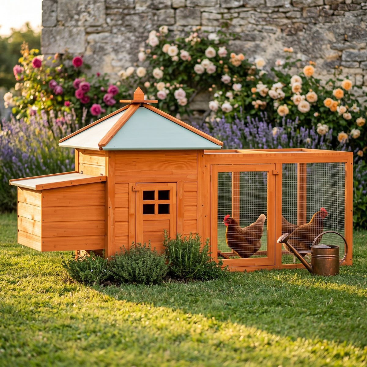 Poulailler en bois avec enclos et nichoir Ma Poupoule · Le Grand Perchoir