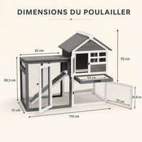 Petit poulailler en bois à deux niveaux Ma Poupoule · Le Nid