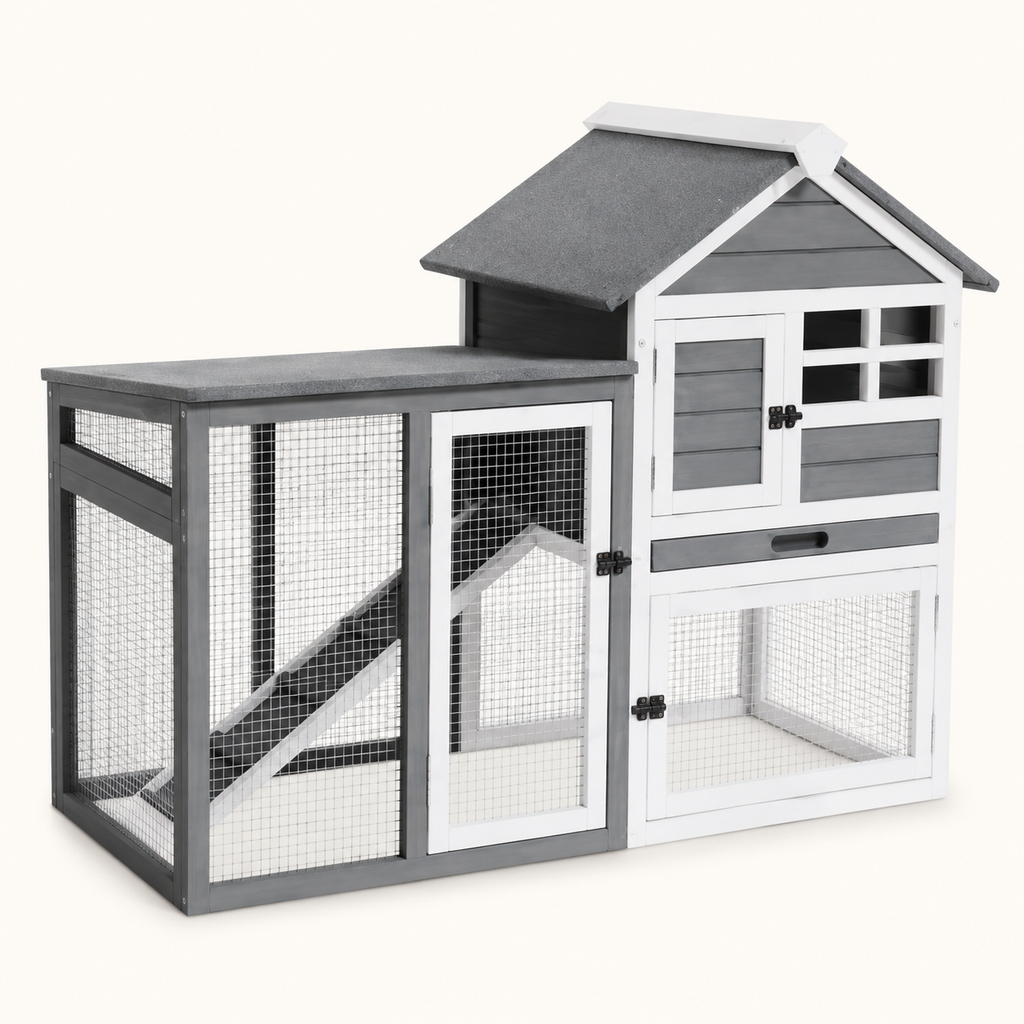 Petit poulailler en bois à deux niveaux Ma Poupoule · Le Nid