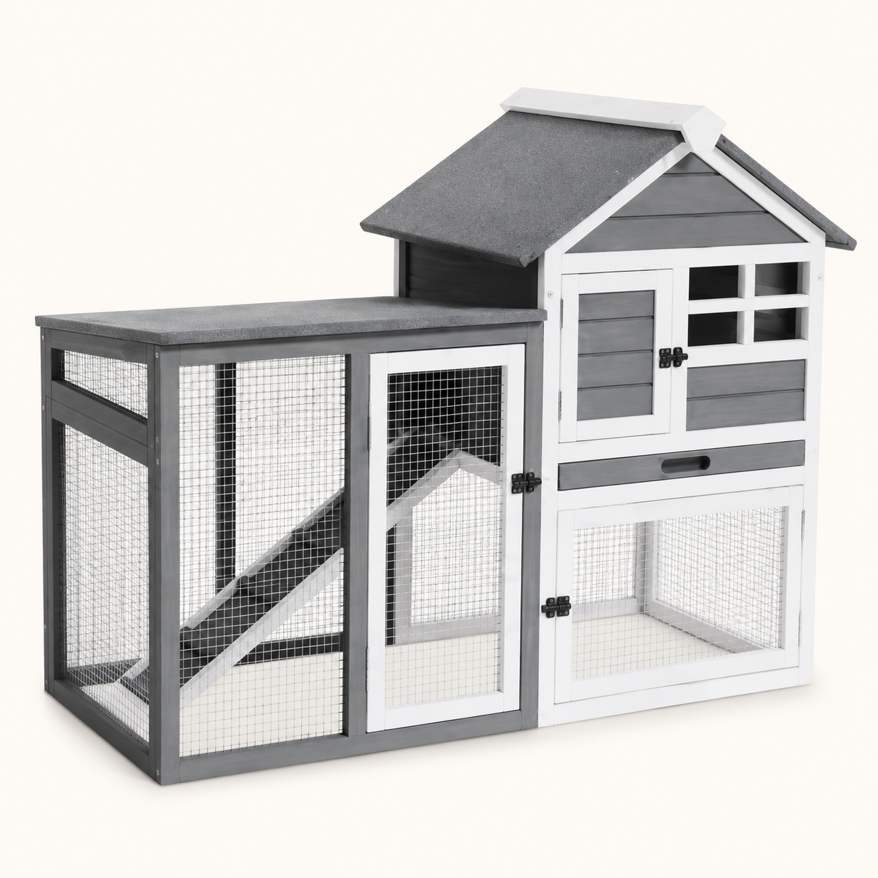 Petit poulailler en bois à deux niveaux Ma Poupoule · Le Nid