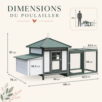 Poulailler cottage en bois avec enclos Ma Poupoule · Le Hameau
