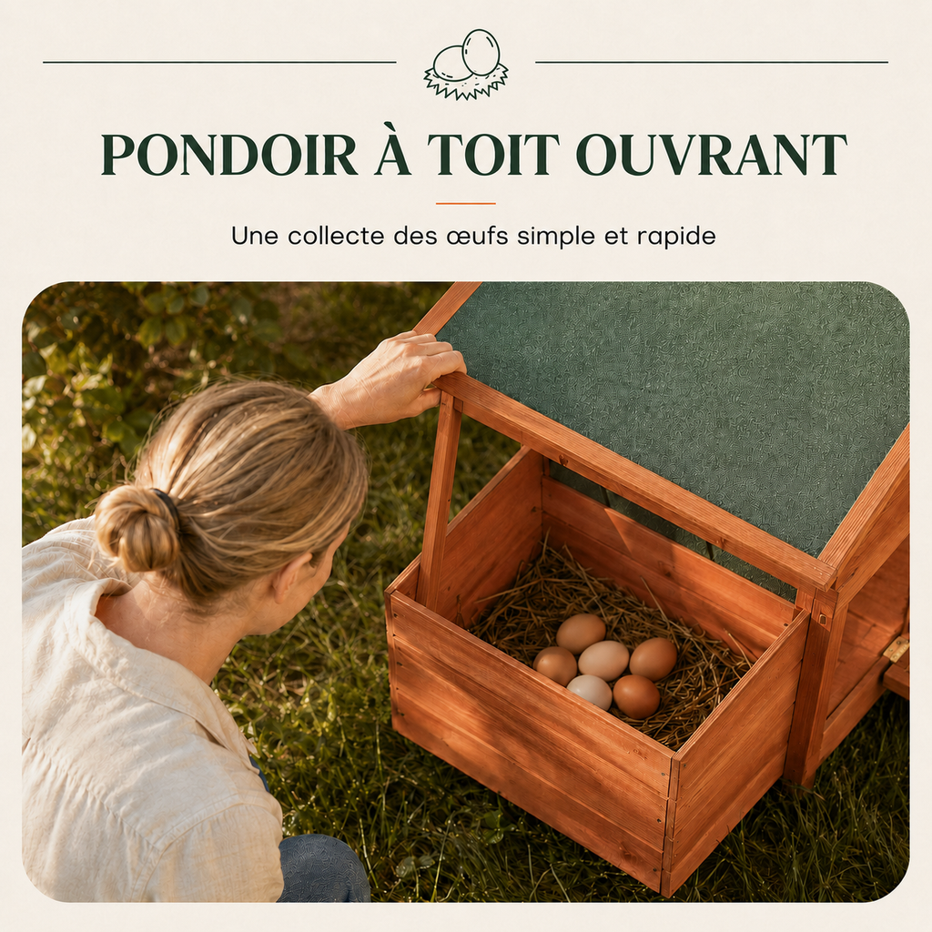 Petit poulailler en bois avec pondoir Ma Poupoule · Le Petit Perchoir