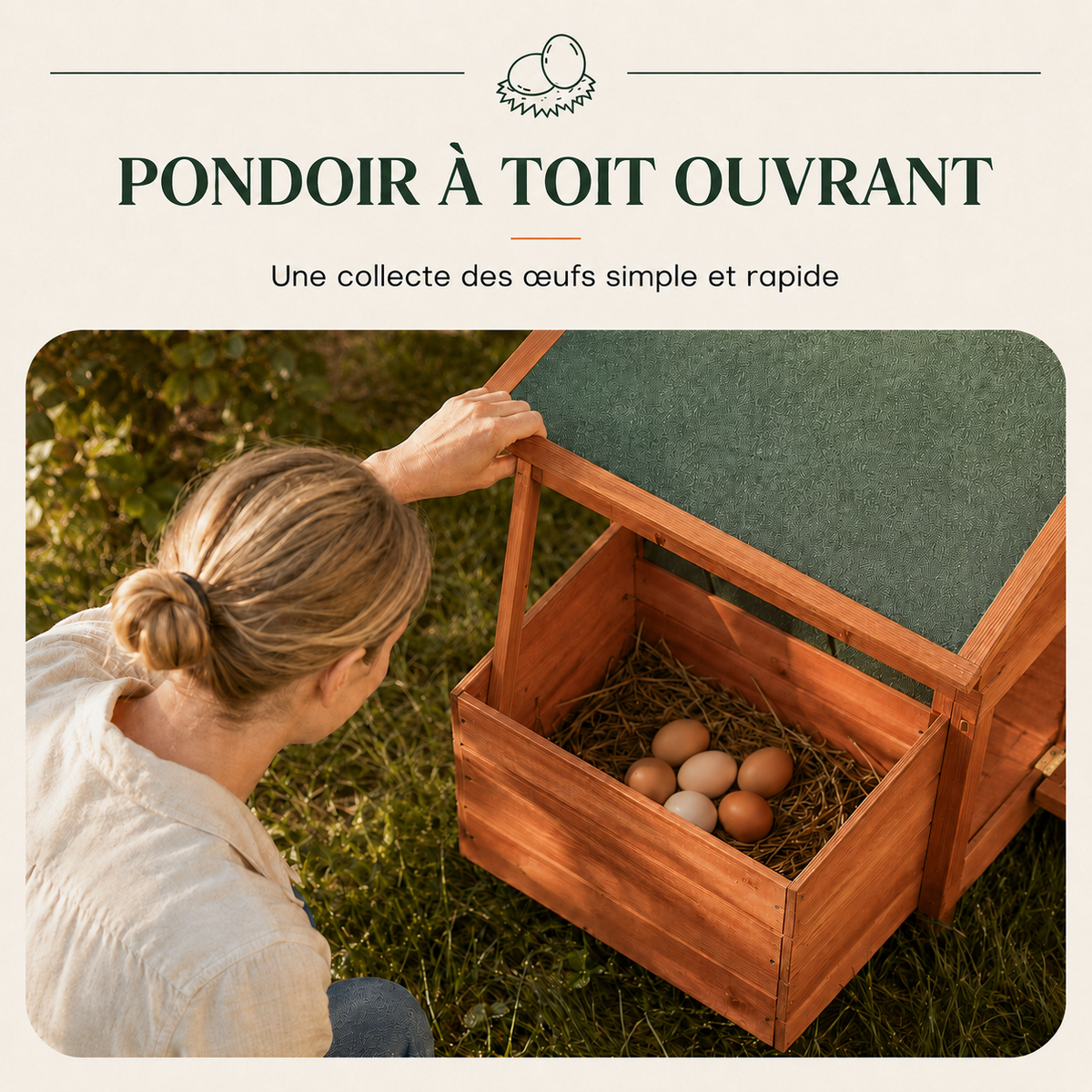 Petit poulailler en bois avec pondoir Ma Poupoule · Le Petit Perchoir