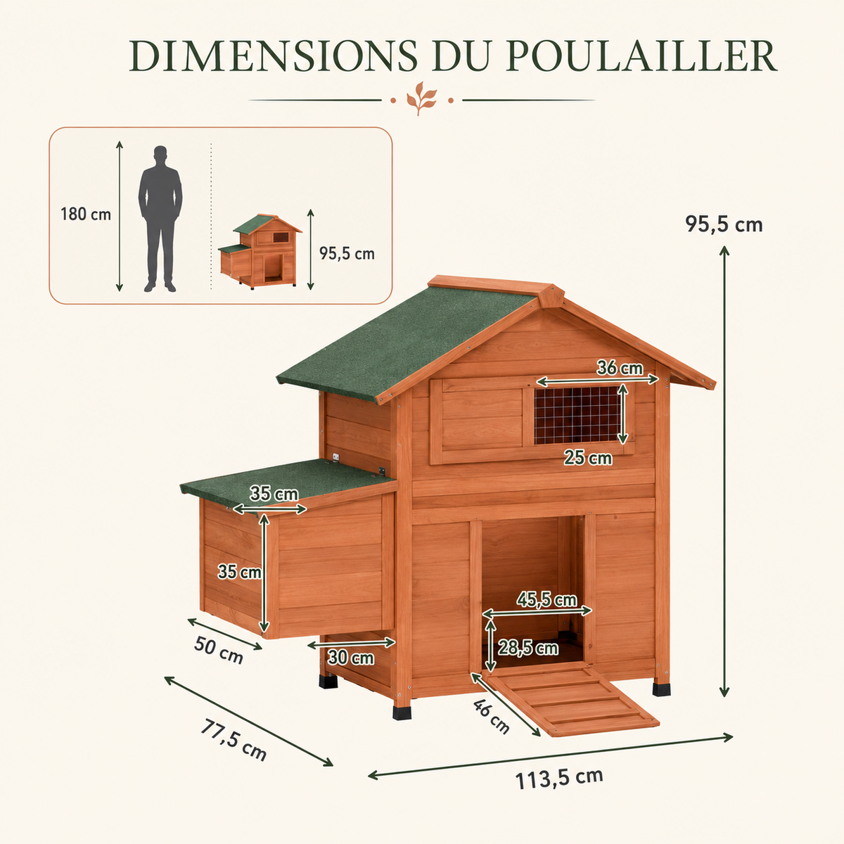 Petit poulailler en bois avec pondoir Ma Poupoule · Le Petit Perchoir